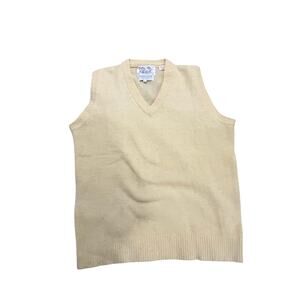 ☀️ VTG Tally-Ho Buttercream Lambswool Vest | Hand-Loomed L